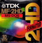 TDK MF-2HD Disketten 3,5 Zoll / 1,44 MB - 10er Pack MS-DOS Formatiert 