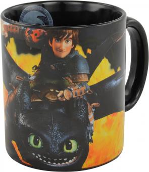 Porzellan-Tasse: Dreamworks Dragons Ohnezahn / Hicks Flammen Motiv Tasse (Raritt) 