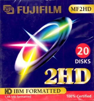 Fujifilm MF2HD Disketten 3,5 Zoll / 1,44 MB - 20er Pack IBM Formatiert 