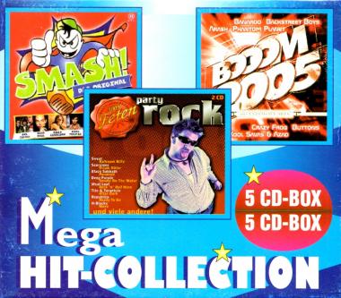 Mega Hit-Collection - 5 CD-Box (Smash-Das Original  1 CD & Party Rock 2 CD & Boom 2005 2 CD) (Raritt) (Siehe Info unten) 